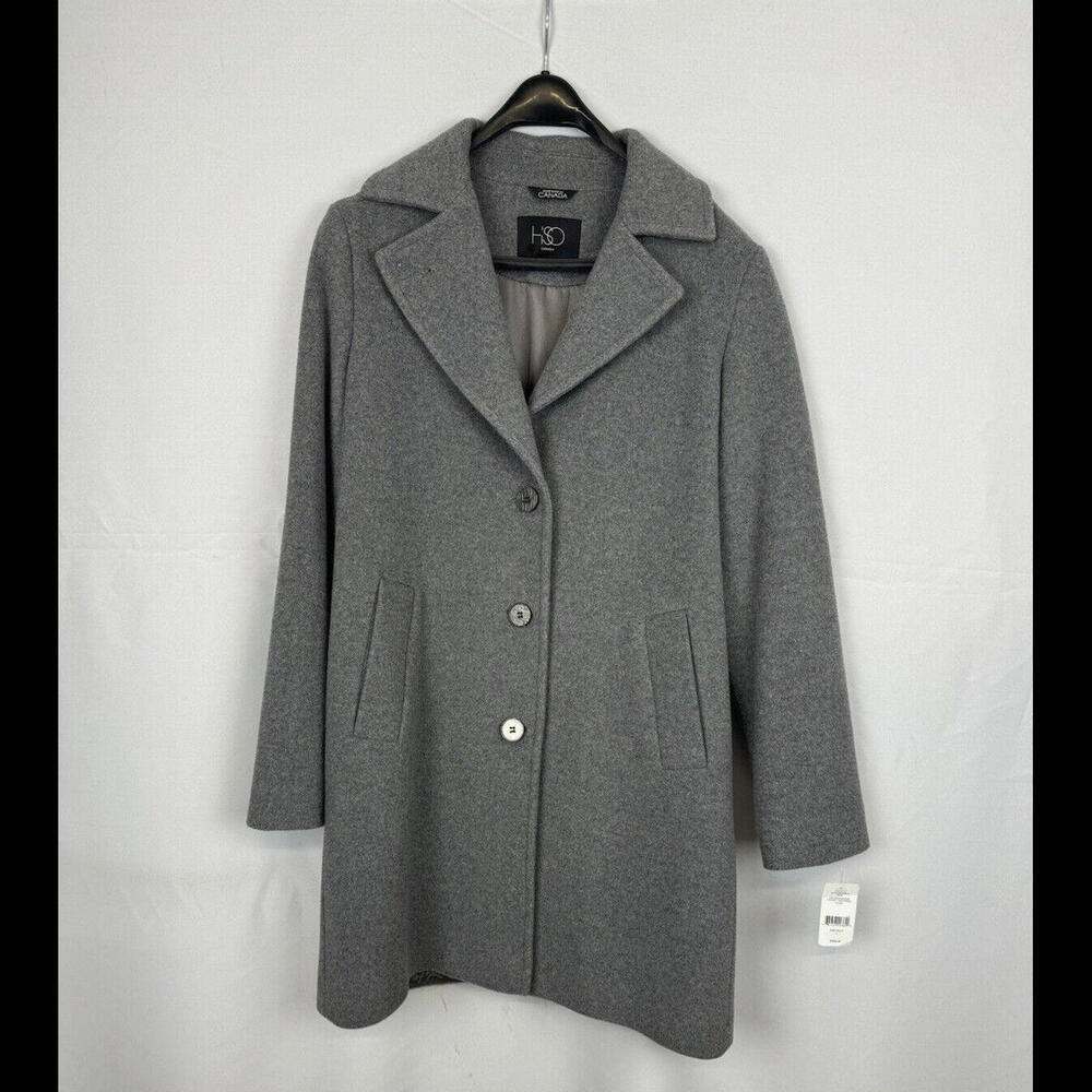 HiSO Canada Wool Pea Coat Grey Size 4 US, S